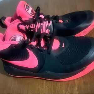 Nike Team Hustle Black and Pink High-Top  Basketball Shoes